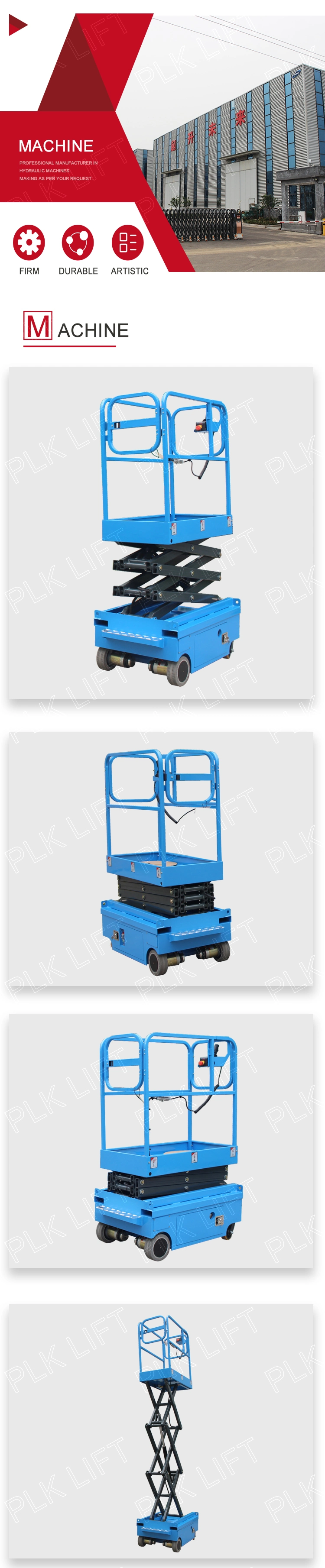 Small Scissor Lifter Electric Mobile Personnel Lift 3/4/5 Meters with CE